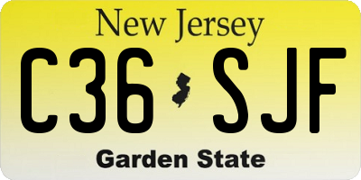 NJ license plate C36SJF