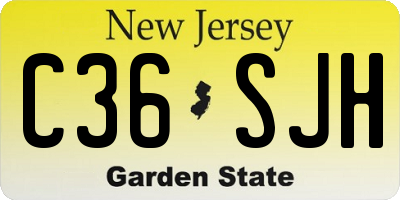 NJ license plate C36SJH