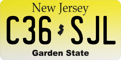 NJ license plate C36SJL