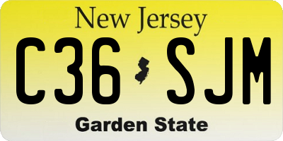 NJ license plate C36SJM
