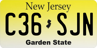 NJ license plate C36SJN