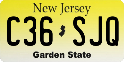 NJ license plate C36SJQ