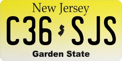 NJ license plate C36SJS