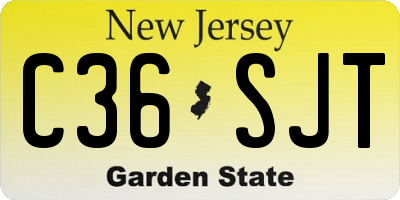 NJ license plate C36SJT