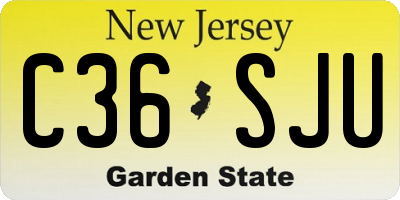 NJ license plate C36SJU