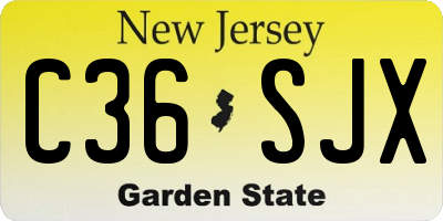 NJ license plate C36SJX