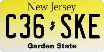NJ license plate C36SKE