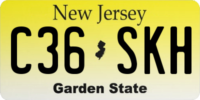 NJ license plate C36SKH