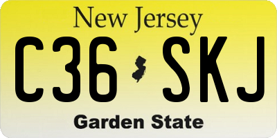 NJ license plate C36SKJ