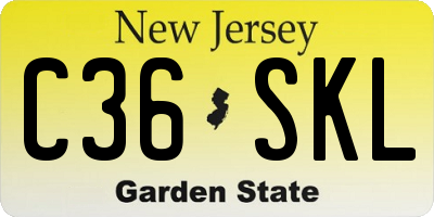 NJ license plate C36SKL