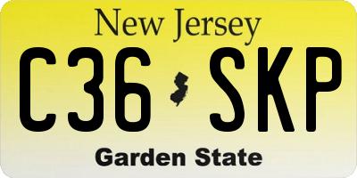NJ license plate C36SKP