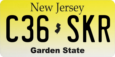 NJ license plate C36SKR