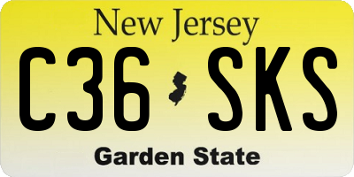 NJ license plate C36SKS