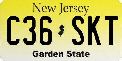 NJ license plate C36SKT