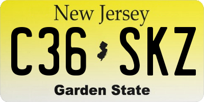 NJ license plate C36SKZ