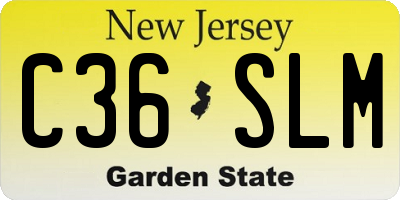 NJ license plate C36SLM