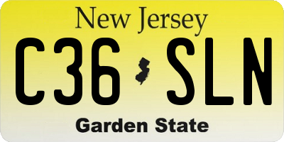 NJ license plate C36SLN