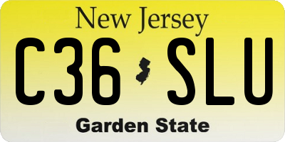 NJ license plate C36SLU