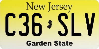 NJ license plate C36SLV