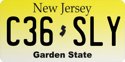 NJ license plate C36SLY
