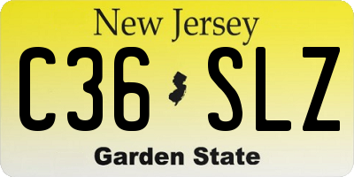 NJ license plate C36SLZ
