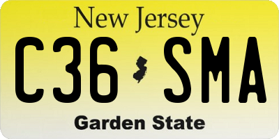 NJ license plate C36SMA