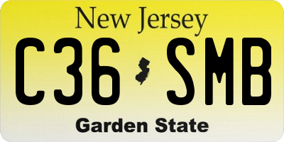 NJ license plate C36SMB