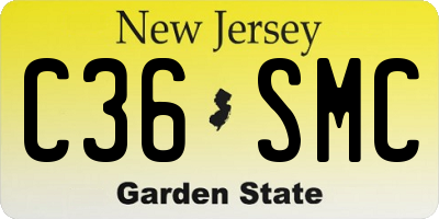 NJ license plate C36SMC