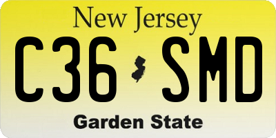 NJ license plate C36SMD