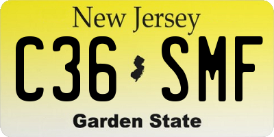 NJ license plate C36SMF