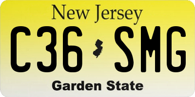 NJ license plate C36SMG