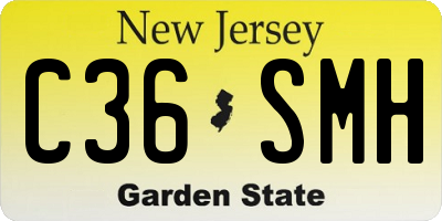 NJ license plate C36SMH