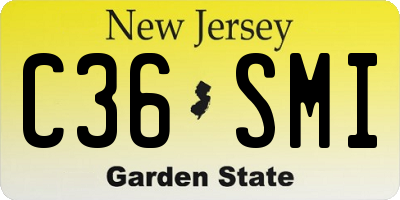 NJ license plate C36SMI
