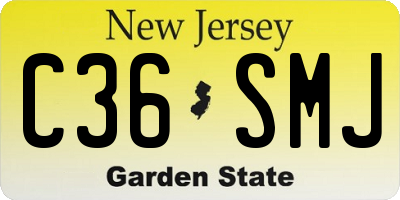 NJ license plate C36SMJ