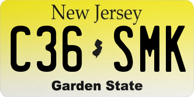 NJ license plate C36SMK