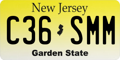 NJ license plate C36SMM