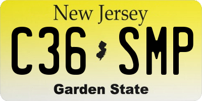NJ license plate C36SMP
