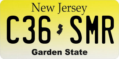 NJ license plate C36SMR