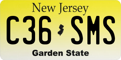 NJ license plate C36SMS