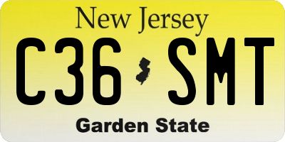 NJ license plate C36SMT