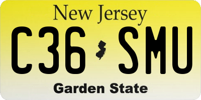 NJ license plate C36SMU