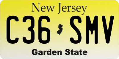 NJ license plate C36SMV