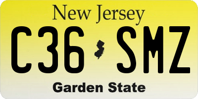 NJ license plate C36SMZ