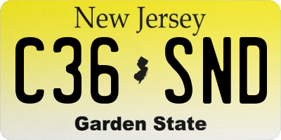 NJ license plate C36SND