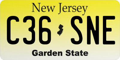 NJ license plate C36SNE