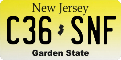 NJ license plate C36SNF