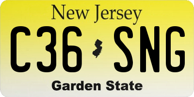 NJ license plate C36SNG