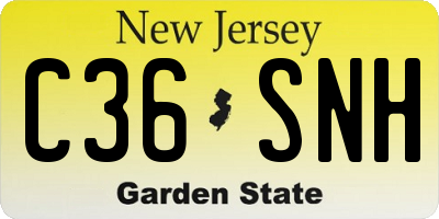 NJ license plate C36SNH