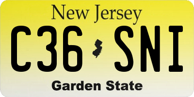 NJ license plate C36SNI