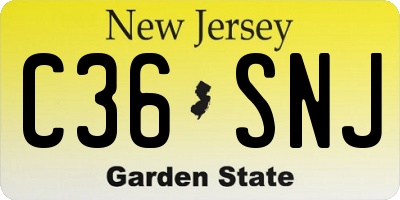 NJ license plate C36SNJ